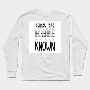 Somewhere Something Incredible Is Waiting To Be Known Long Sleeve T-Shirt